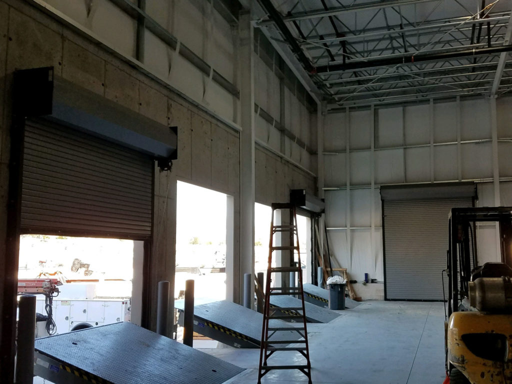 Rolling doors for loading dock