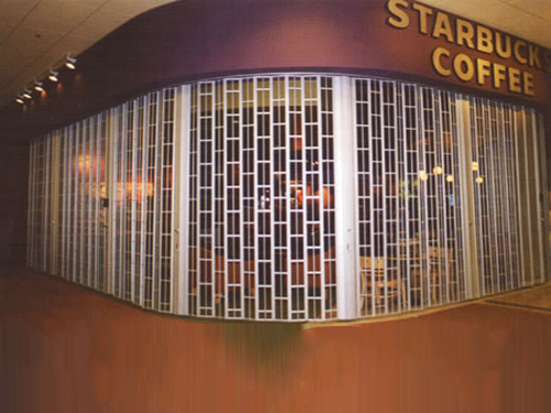 Sliding Accordion Grilles - Starbucks