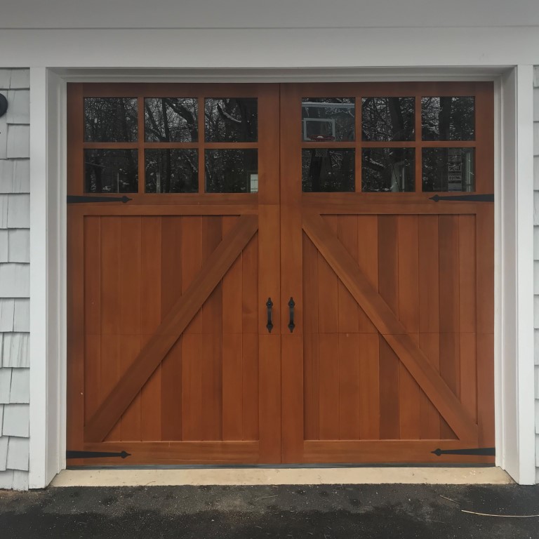Stainded Wood Garage Door