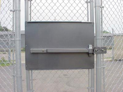 Chain link fence personnel door