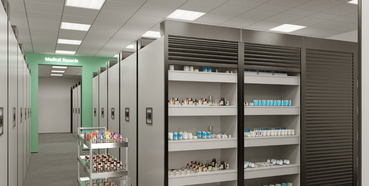 Pharmacuticals storage shutters
