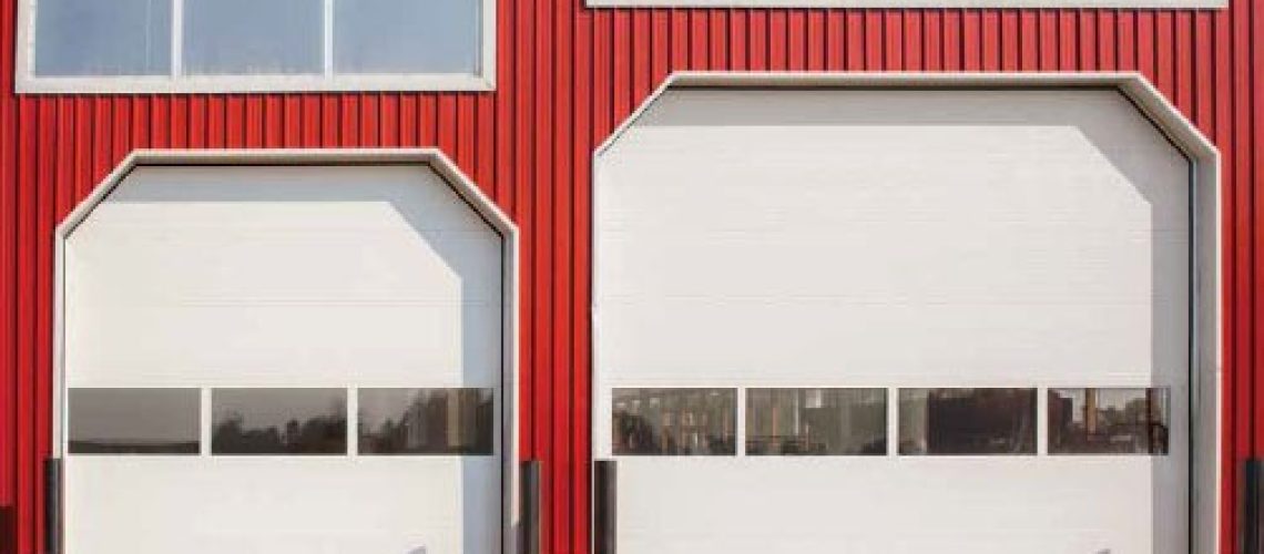 Red Building Sectional Door AM200